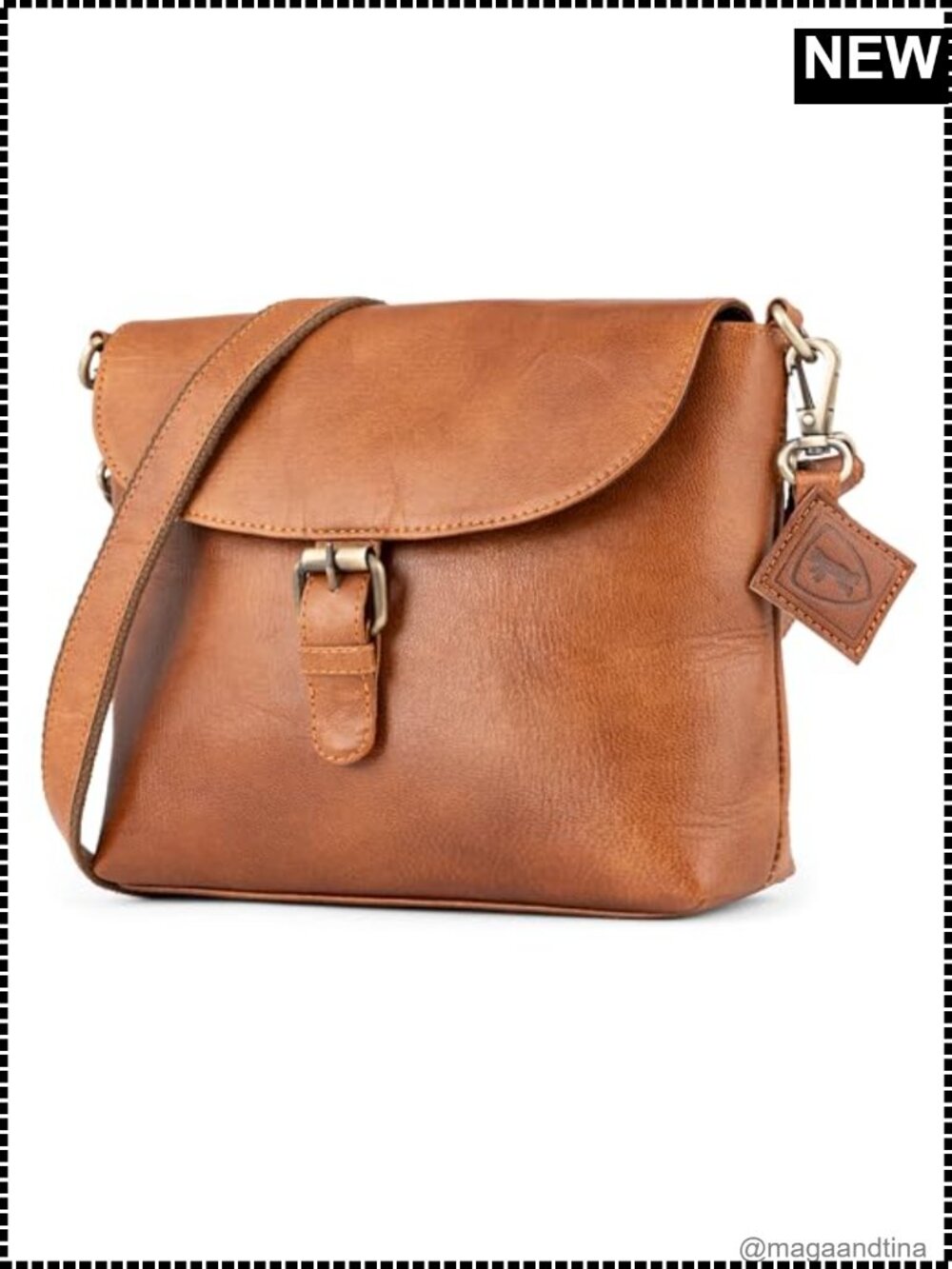 Leather Crossbody Bag, Adjustable Strap, Vintage Style